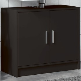 Armario para lavabo madera de ingeniería negro 63x29x55