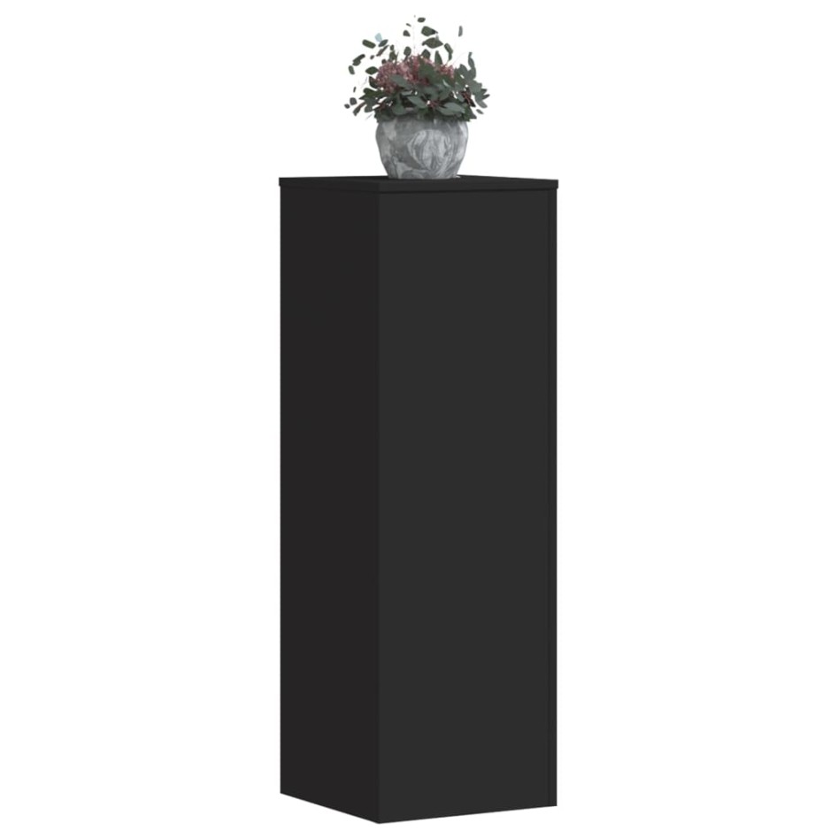 Soportes para plantas madera de ingeniería negro 33x33x100