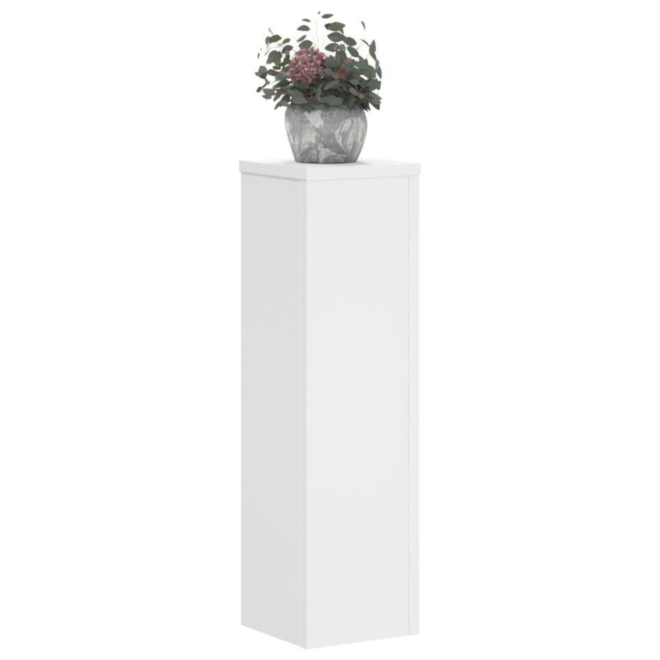 Soporte de plantas 2 uds madera ingeniería blanco 17x17x60