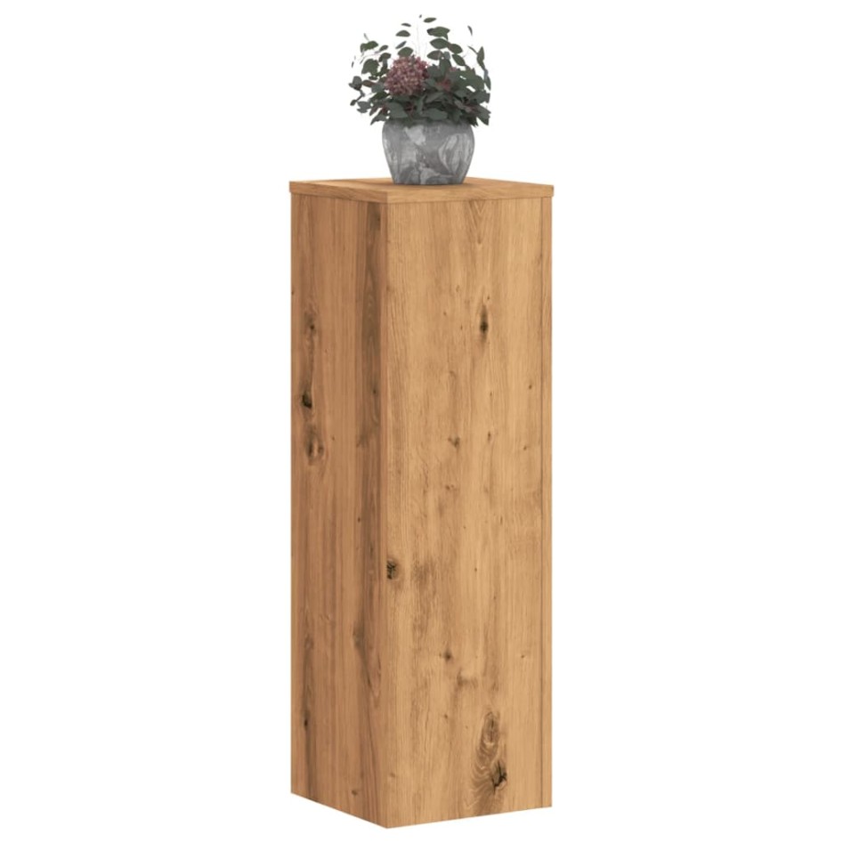 Soportes de plantas 2 uds madera roble artisian 25x25x80