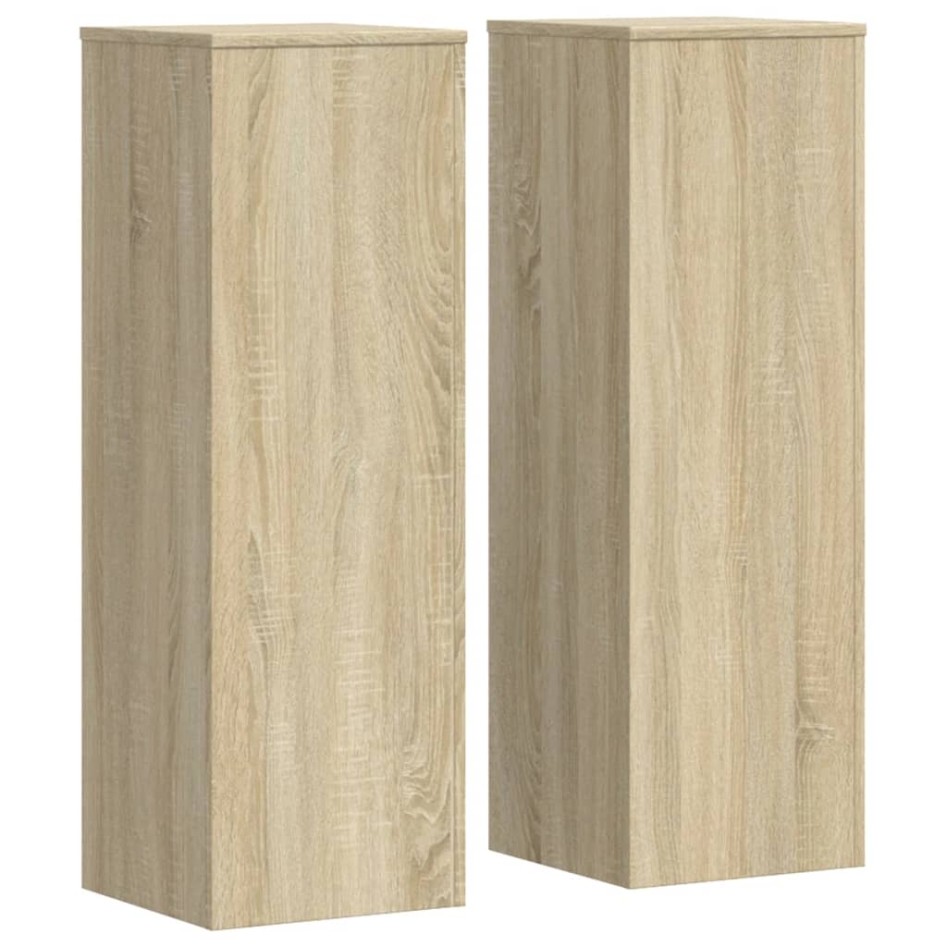 Soportes para plantas 2 uds madera roble Sonoma 33x33x100