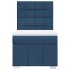 Cama box spring con colchón tela azul 90x190