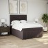 Cama box spring con colchón tela marrón oscuro 140x190