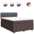 Cama box spring con colchón tela marrón oscuro 140x190