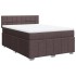 Cama box spring con colchón tela marrón oscuro 140x190