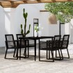 Juego de comedor de jardín 5 piezas negro