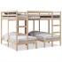 Estructura de litera triple madera de pino 160x200/80x160