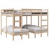Estructura de litera triple madera de pino 160x200/80x160