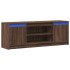 Mueble de TV LED madera ingeniería marrón roble 139,5x34x50