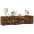 Mueble de TV LED madera ingeniería roble ahumado 165x34x40