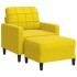 Sillón con taburete terciopelo amarillo 60