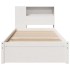 Cama con estantería sin colchón madera maciza blanco 90x200