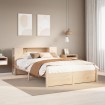 Cama con estantería sin colchón madera maciza de pino 120x200cm