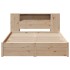 Cama con estantería sin colchón madera maciza de pino