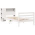 Cama con estantería sin colchón madera maciza blanca 100x200