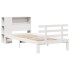 Cama con estantería sin colchón madera maciza blanco 90x200