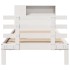Cama con estantería sin colchón madera maciza blanco 90x200
