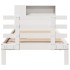 Cama con estantería sin colchón madera maciza blanca 100x200