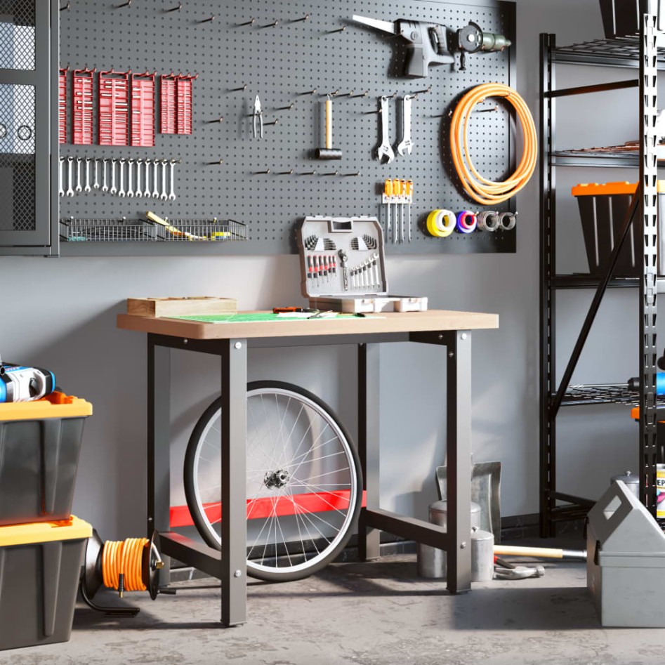 Banco de trabajo madera maciza haya rectangular 100x60x83