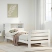 Estructura de cama sin colchón madera maciza blanca 90x190 cm