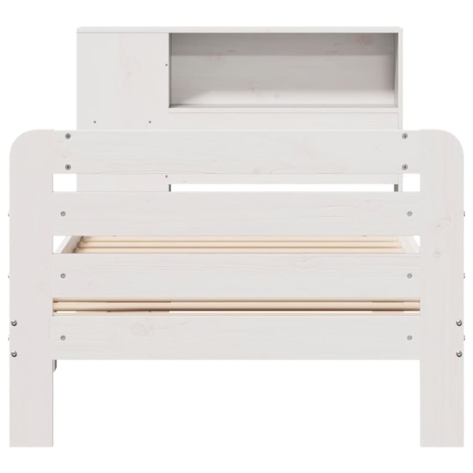 Estructura de cama sin colchón madera maciza blanca 90x190