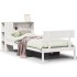 Cama con estantería sin colchón madera maciza blanco 90x200