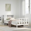 Cama con estantería sin colchón madera maciza de pino 90x190 cm