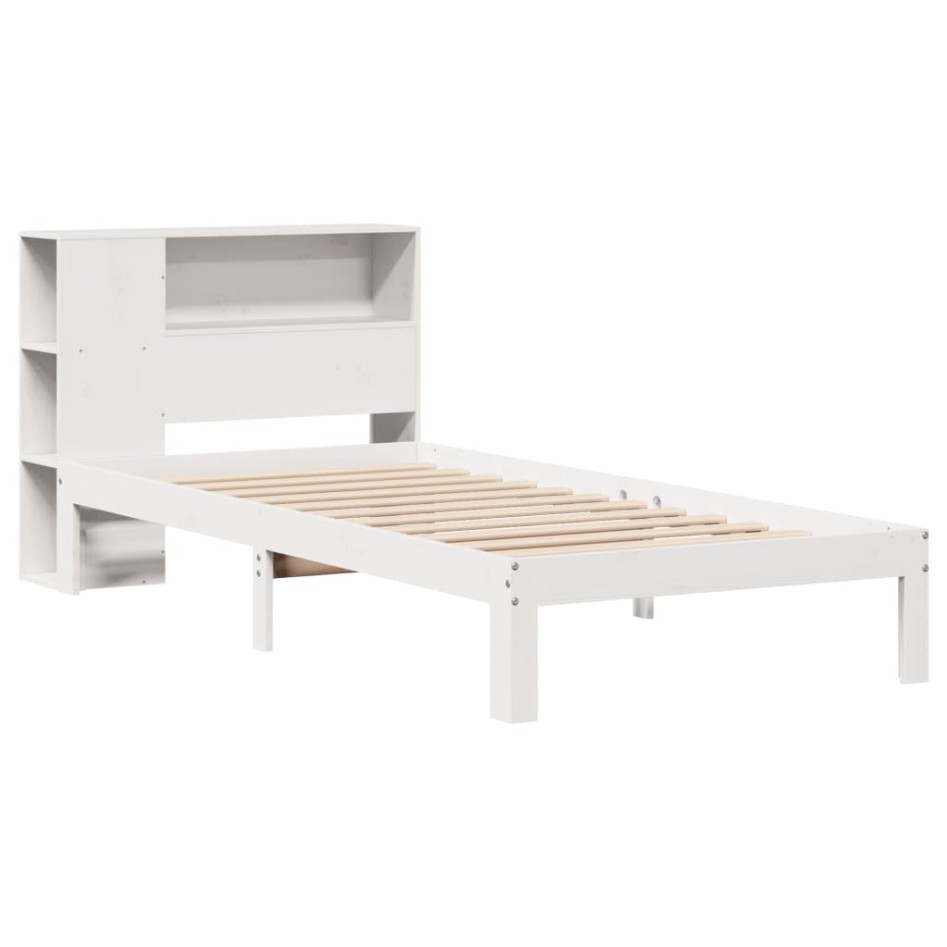 Cama con estantería sin colchón madera maciza de pino 90x190