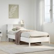 Cama con estantería sin colchón madera maciza blanca 100x200 cm