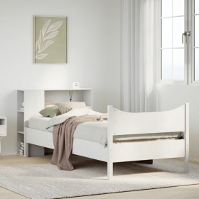 Estructura de cama sin colchón madera de pino blanca 90x200