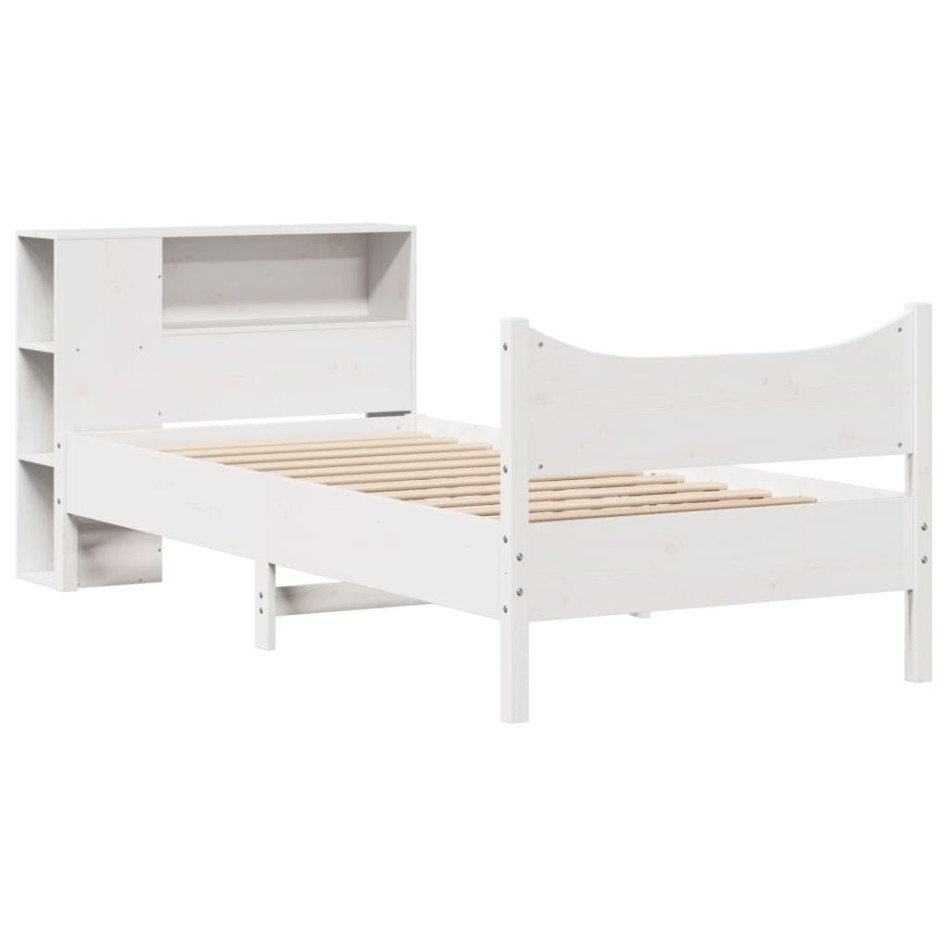 Estructura de cama sin colchón madera de pino blanca 90x200