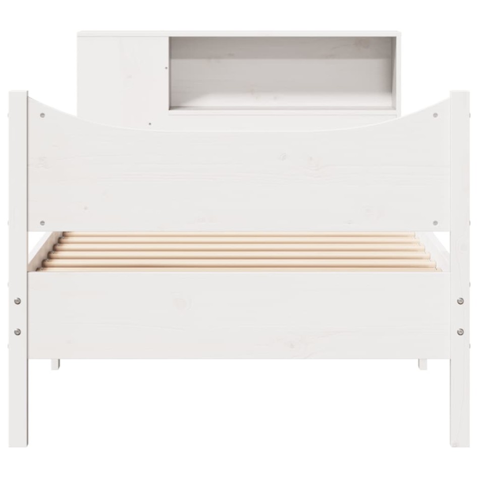 Estructura de cama sin colchón madera de pino blanca 90x200