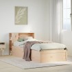 Estructura de cama sin colchón madera maciza de pino 90x200 cm