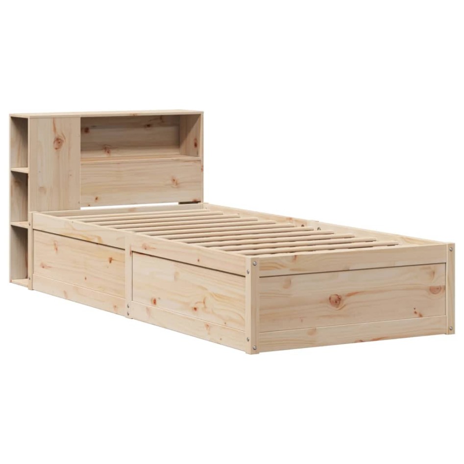 Estructura de cama sin colchón madera maciza de pino 90x200