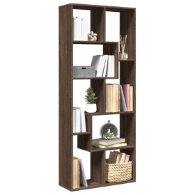 Librería divisora madera ingeniería marrón roble 67x25x161,5