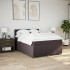 Cama box spring con colchón tela marrón oscuro 160x200