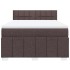 Cama box spring con colchón tela marrón oscuro 160x200