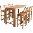 Set mesa de bar y sillas 7 piezas de madera de acacia
