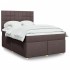 Cama box spring con colchón tela marrón oscuro 140x190