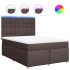 Cama box spring con colchón tela marrón oscuro 140x190
