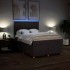 Cama box spring con colchón tela marrón oscuro 140x190