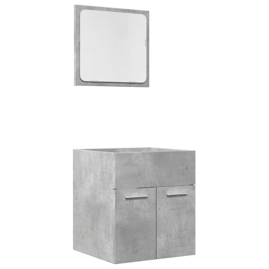 Set muebles de baño 2 piezas madera contrachapada gris