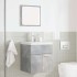 Set muebles de baño 2 piezas madera contrachapada gris