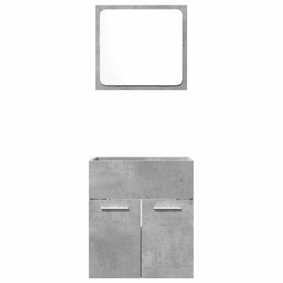 Set muebles de baño 2 piezas madera contrachapada gris