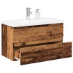 Mueble con lavabo integrado madera envejecida