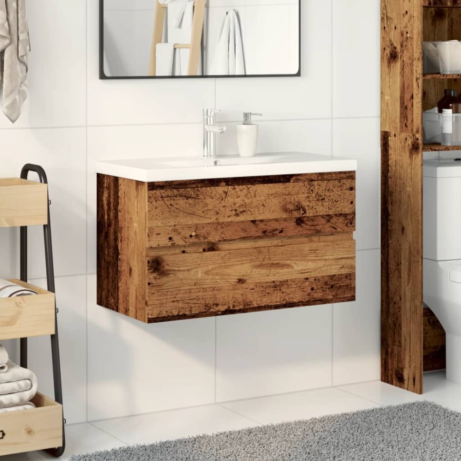 Mueble con lavabo integrado madera