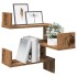 Estanterías pared esquina 2 uds madera envejecida 40x40x49,5