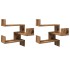 Estanterías pared esquina 2 uds madera envejecida 40x40x49,5