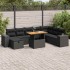 Set sofás jardín y cojines 9 pzas ratán sintético acacia