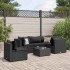 Set muebles de jardín 6 piezas y cojines ratán sintético